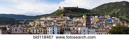 The historic coastal town of Cuglieri View Large Photo Image Stock Photo - The historic coastal town of Cuglieri. Fotosearch
