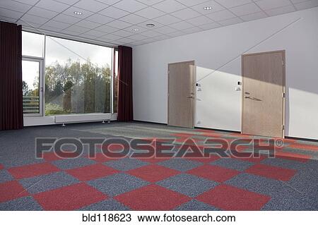 Stock Image - The main building of the Toravere Observatory, the interior, empty rooms corridors. Fotosearch