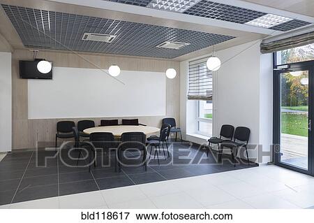 Stock Photo - The main building of the Toravere Observatory, the interior, empty rooms corridors. Fotosearch