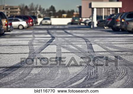 Tire Tracks in a Parking Lot View Large Photo Image Stock Image - Tire Tracks in a Parking Lot. Fotosearch