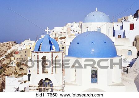 Town of Thira (Santorini) View Large Photo Image Stock Image - Town of Thira (Santorini). Fotosearch