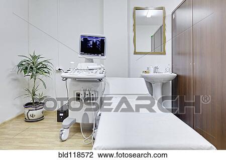 Ultrasound test computer equipment, a computer monitor screen, and a treatment bed View Large Photo Image Stock Image - Ultrasound test computer equipment, a computer monitor screen, and a treatment bed. Fotosearch
