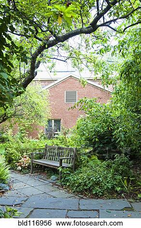 Urban Park Bench View Large Photo Image Stock Photograph - Urban Park Bench. Fotosearch
