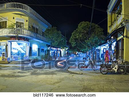 Urban Street at Night. View Large Photo Image Stock Photograph - Urban Street at Night.. Fotosearch