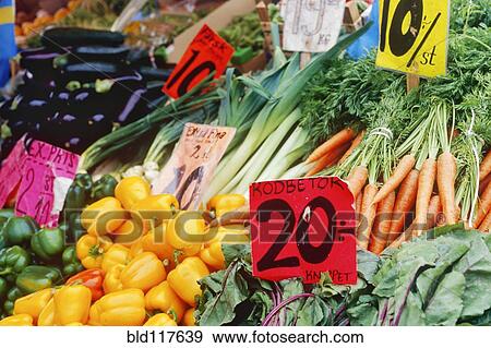 Stock Photo - Vegetables at Market Stall. Fotosearch