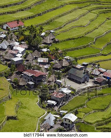 Picture - Village of Bataad and Rice Terraces. Fotosearch