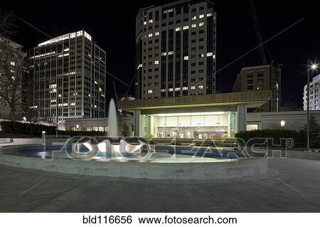 Water Fountain at Night View Large Photo Image Stock Photograph - Water Fountain at Night. Fotosearch
