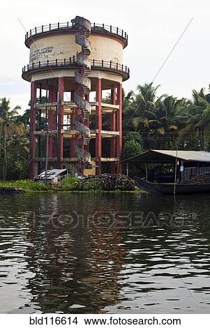 Water Tower on River View Large Photo Image Picture - Water Tower on River. Fotosearch