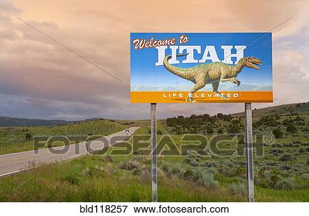 Stock Photo - Welcome to Utah Sign. Fotosearch