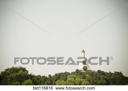 Stock Photograph - White Pagoda of Beihai Park. Fotosearch