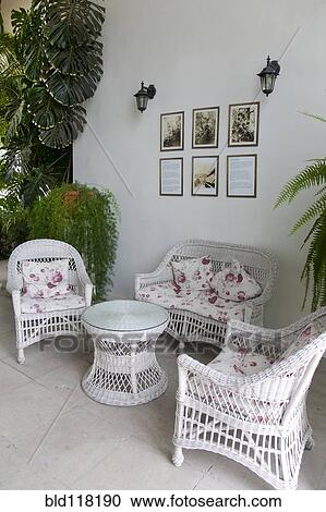 White Wicker Furniture View Large Photo Image Stock Image - White Wicker Furniture. Fotosearch