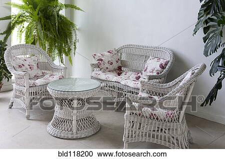 White Wicker Furniture View Large Photo Image Stock Image - White Wicker Furniture. Fotosearch