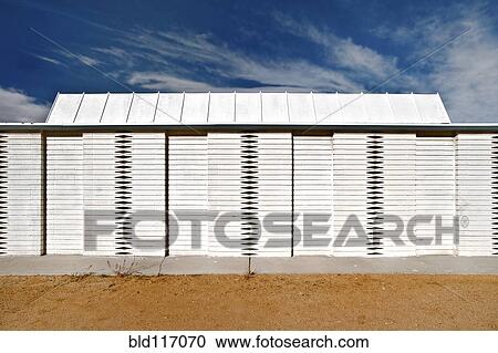 Stock Image - White Wooden Fence and Roof. Fotosearch