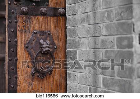 Wooden Door With Ornate Door Knocker View Large Photo Image Stock Photograph - Wooden Door With Ornate Door Knocker. Fotosearch