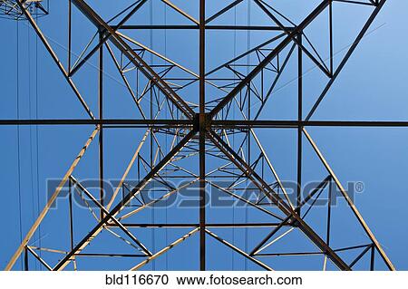 Stock Image - Worm's Eye View Of Power Pylon. Fotosearch