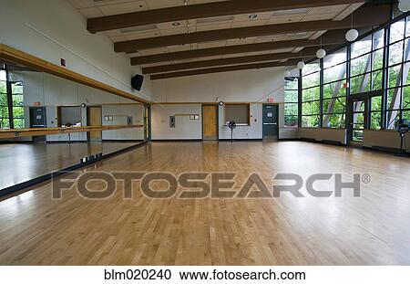 A Dance Or Ballet Studio With A Sprung Wooden Floor Stock