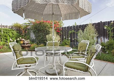 Picture - A garden patio area. Fotosearch