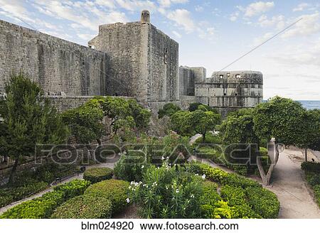 A garden with clipped hedges and paths, outside the old city walls in Dubrovnik View Large Photo Image Stock Image - A garden with clipped hedges and paths, outside the old city walls in Dubrovnik. Fotosearch