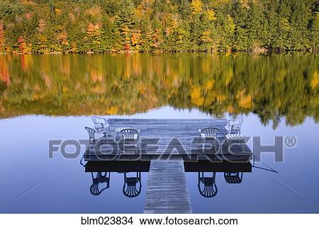 A private dock on a calm lake View Large Photo Image Picture - A private dock on a calm lake. Fotosearch