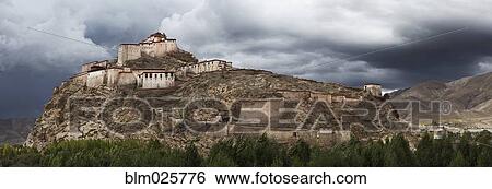 Stock Photograph - A traditional Buddhist and Tibetan architectural structure. Fotosearch