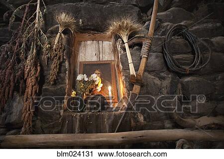 A traditional Christian religious shrine inside a house View Large Photo Image Stock Image - A traditional Christian religious shrine inside a house. Fotosearch