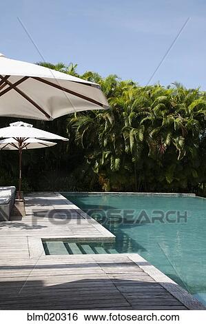 A view of the infinity pool and umbrellas at Knai Bang Chatt Hotel View Large Photo Image Stock Photograph - A view of the infinity pool and umbrellas at Knai Bang Chatt Hotel. Fotosearch