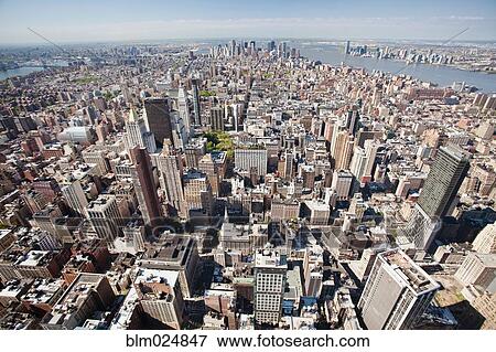 Stock Photo - Aerial View of Manhattan. Fotosearch