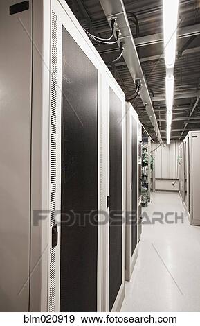 Stock Photo - Aisle With Computers and Servers. Fotosearch