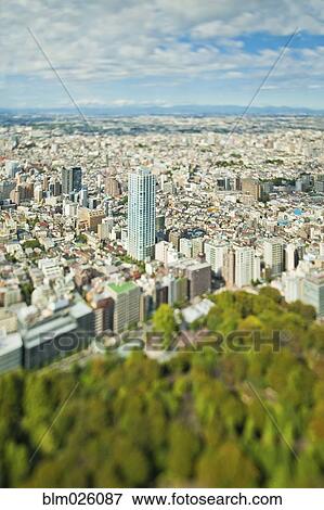 An aerial view of Tokyo with a large park in the foreground View Large Photo Image Stock Photo - An aerial view of Tokyo with a large park in the foreground. Fotosearch