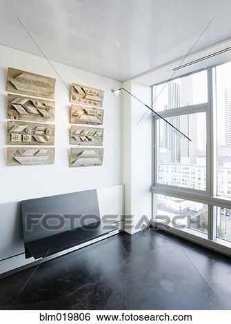 Art and Bench on Wall View Large Photo Image Stock Photograph - Art and Bench on Wall. Fotosearch