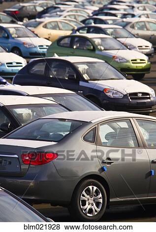 Automobiles in a Parking Lot View Large Photo Image Stock Photo - Automobiles in a Parking Lot. Fotosearch