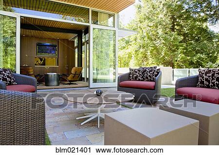 Stock Image - Backyard Patio Area. Fotosearch