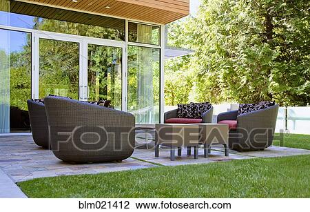 Backyard Patio Area View Large Photo Image Stock Image - Backyard Patio Area. Fotosearch