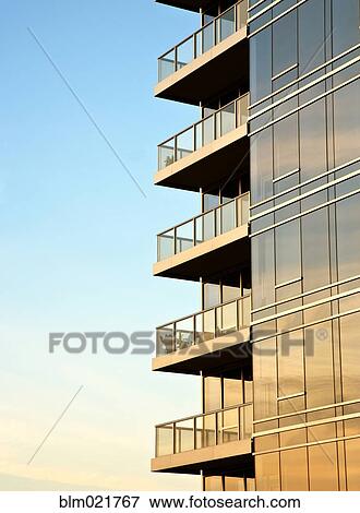 Balconies on Skyscraper View Large Photo Image Stock Photo - Balconies on Skyscraper. Fotosearch