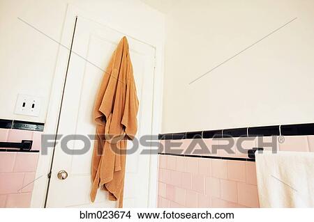 Bathrobe Hanging in a Bathroom View Large Photo Image Picture - Bathrobe Hanging in a Bathroom. Fotosearch