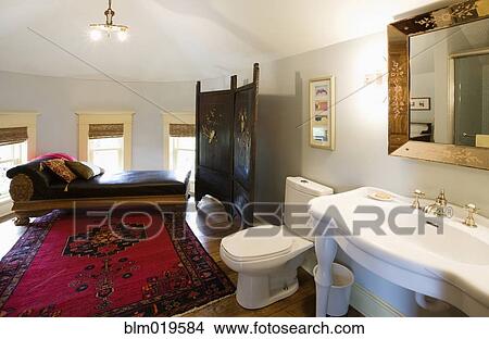 Bathroom with Sitting Area View Large Photo Image Picture - Bathroom with Sitting Area. Fotosearch