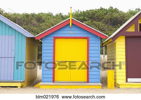 Beach Huts View Large Photo Image Stock Photograph - Beach Huts. Fotosearch