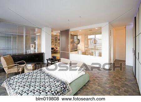 Bed and Chair in Bedroom View Large Photo Image Stock Photo - Bed and Chair in Bedroom. Fotosearch