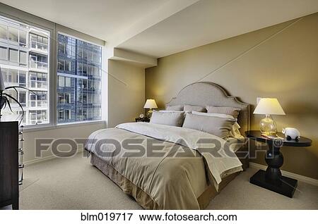 Bedroom in High Rise Condo View Large Photo Image Stock Photo - Bedroom in High Rise Condo. Fotosearch