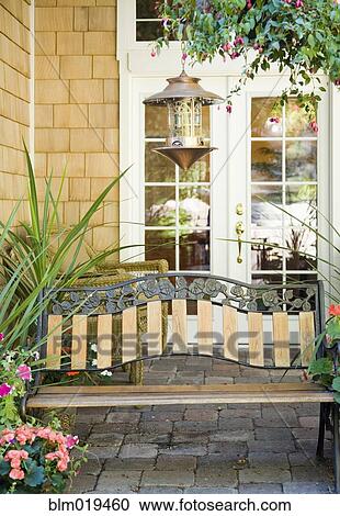 Bench on Patio View Large Photo Image Stock Image - Bench on Patio. Fotosearch