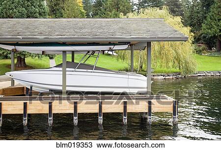 Boat in Boathouse View Large Photo Image Stock Image - Boat in Boathouse. Fotosearch