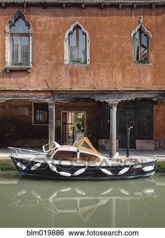 Boat on Canal View Large Photo Image Stock Photograph - Boat on Canal. Fotosearch