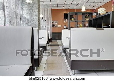 Stock Photograph - Booths in a Cafe Dining Room. Fotosearch
