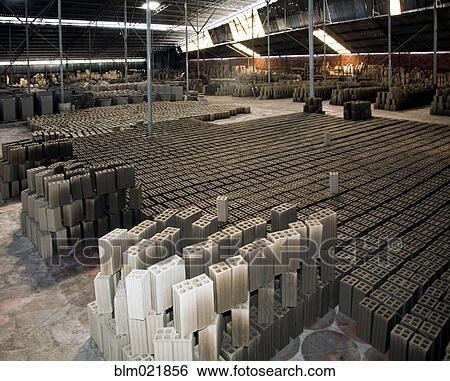 Stock Photograph - Bricks drying in factory. Fotosearch