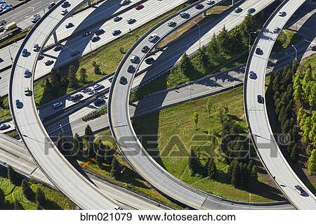 Stock Photo - Busy Freeway Interchange. Fotosearch