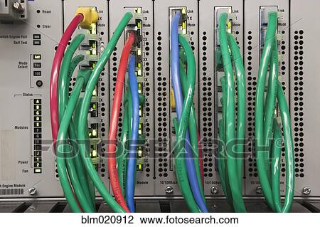 Stock Image - Cabling In The Back of a Computer. Fotosearch