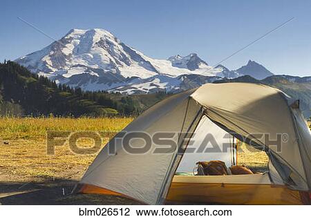 Stock Image - Campsite on Skyline Divide . Fotosearch