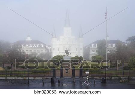 Stock Image - Catholic Cathedral and Gated Grounds. Fotosearch