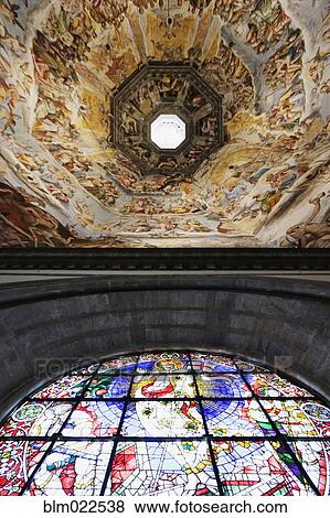 Stock Photo - Ceiling and Stained Glass Window. Fotosearch