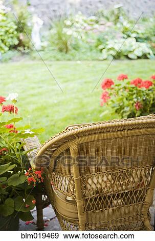 Stock Photo - Chair Facing Yard. Fotosearch